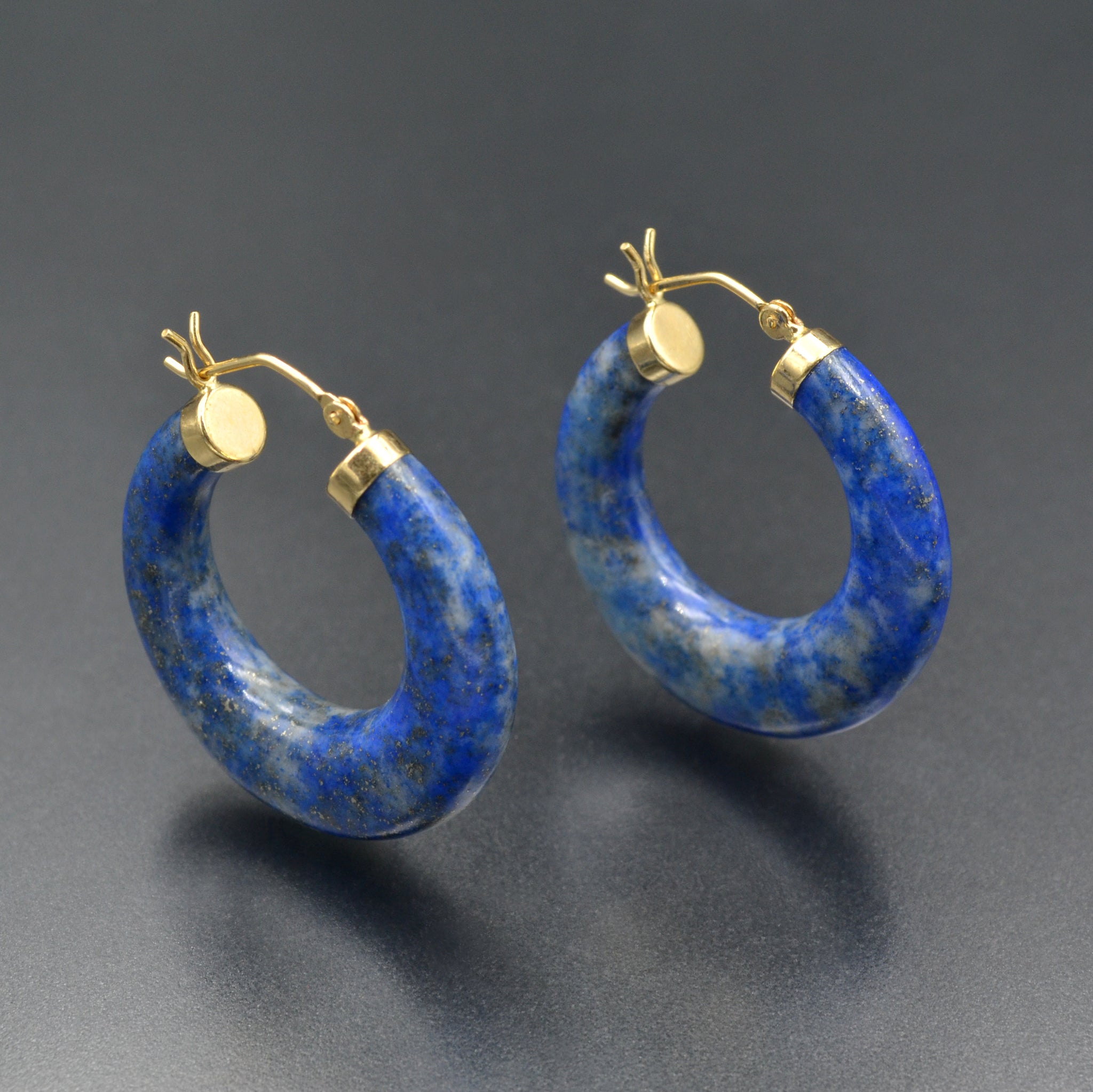Lapis Earrings Dangle Tear Drop Inlaid – Hawkes and Co